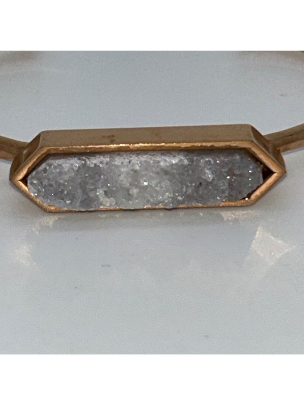 Druzy Quartz Cuff Bracelet Rose Gold-tone by Kinsley Armelle - Picture 9 of 12